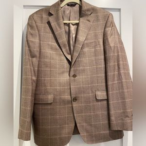 Saks Fifth Avenue tan plaid sport coat